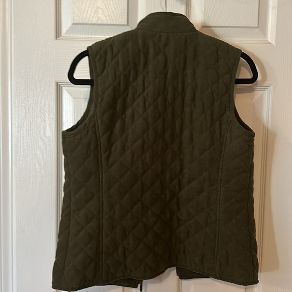 Olive green suede vest - Picture 3 of 4
